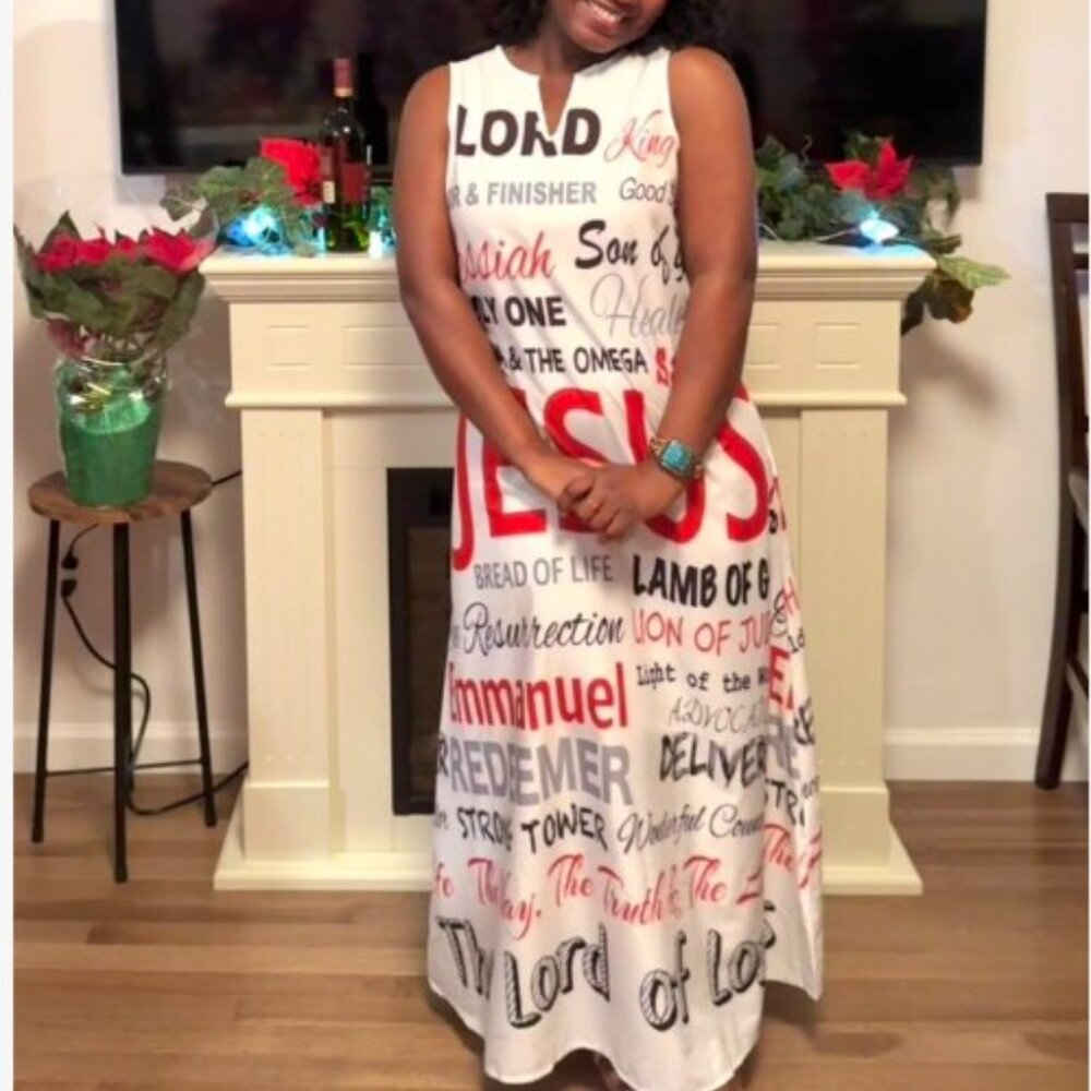 Maxi Dress with JESUS Printb - XL